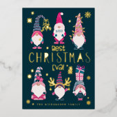 最高の聖降誕祭！おもしろい明るい格言 箔シーズンカード (正面)