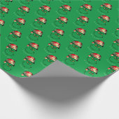 最高の良い – 緑のクリスマスキャラクター ラッピングペーパー (角)