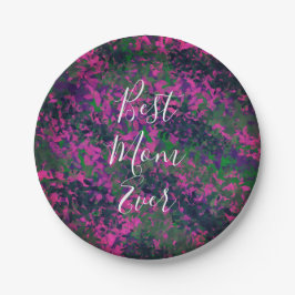 最高の色彩の鮮やかママエバユニークピンクガーデンフローラ ペーパープレート