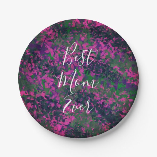 最高の色彩の鮮やかママエバユニークピンクガーデンフローラ ペーパープレート (正面)