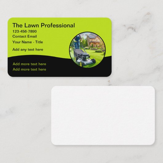 最高の芝気に刈りサービスカード 名刺 (正面/裏面)