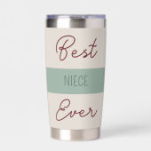 最高の花を緑色にガーベラ 保温保冷タンブラー (正面)