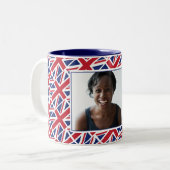 最高の英国MUMユニオパーソナライズされたン・ジャック写真 ツートーンマグカップ (正面左)