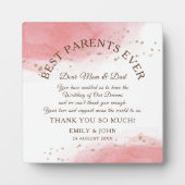 最高の親Ever/Coral/金ゴールドありがとうござ結婚う フォトプラーク (正面)