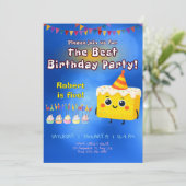 最高の誕生日パーティーケーキの招待状 招待状 (スタンド正面)