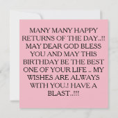 最高の誕生日 招待状 (裏面)