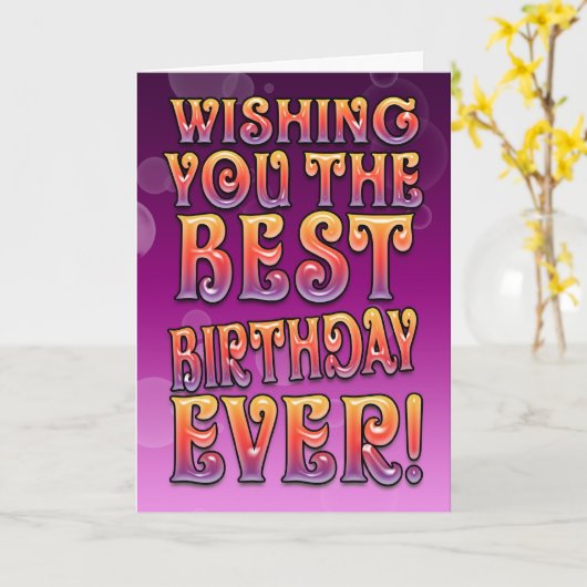 最高の誕生日-誕生日カードのカラフル購入 カード (黄色い花)