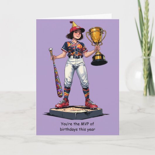 最高の誕生日MVP!野球デザイン カード (正面)