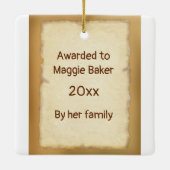 最高の調理師賞、ヴィンテージ女性ベーキング セラミックオーナメント (裏面)