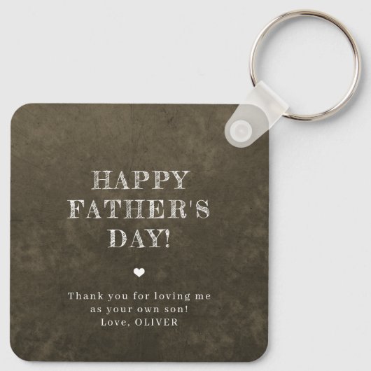 最高の賞与パパはstepdad父の日の写真 キーホルダー (裏面)