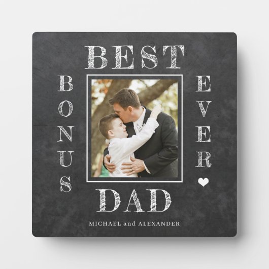 最高の賞与パパはstepdad父の日の写真 フォトプラーク (正面)