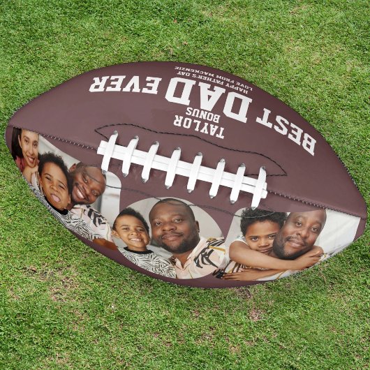 最高の賞与パパパーソナライズされたEver写真と文字 アメリカンフットボール