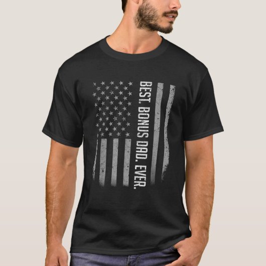 最高の賞与パパ史上米国旗のプレゼント Tシャツ (正面)