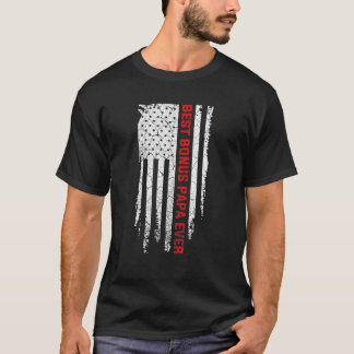最高の賞与Papa Ever Americanヴィンテージ旗父 Tシャツ