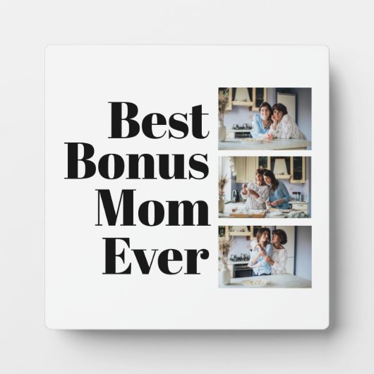 最高の賞母の日3写真コラージュ フォトプラーク (正面)