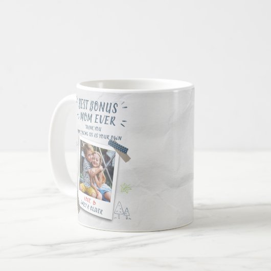 最高の賞母マザーズ日義母の写真 コーヒーマグカップ (正面左)