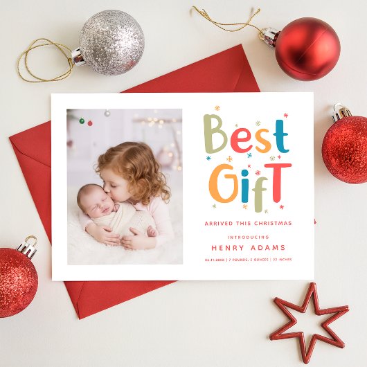 最高の贈り物がクリスマスに到着 お知らせ シーズンカード