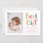 最高の贈り物がクリスマスに到着 お知らせ シーズンカード (正面)