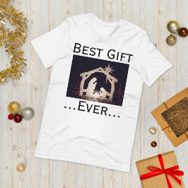 最高の贈り物はイエス・キリスト ナタビティ・スターTシャツ Tシャツ