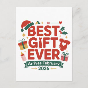 最高の贈り物は2026年2月に届く クリスマスのカップル シーズンポストカード