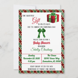 最高の贈り物クリスマスベビーシャワー 招待状