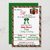 最高の贈り物クリスマスベビーシャワー 招待状 (正面/裏面)