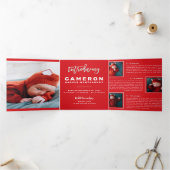 最高の贈り物10枚の写真ホリデー誕生のお知らせ 三つ折り招待状 (内部)