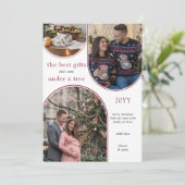 最高の贈り物3アーチ写真モダンクリスマス妊娠 シーズンカード (スタンド正面)