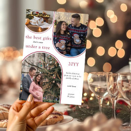 最高の贈り物3アーチ写真モダンクリスマス妊娠 シーズンカード