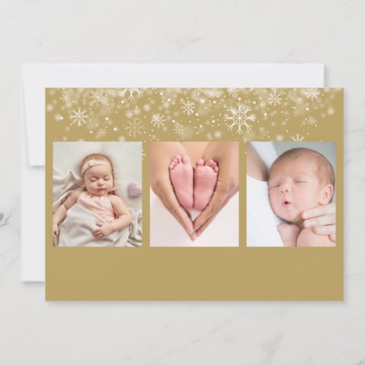 最高の贈り物4枚の写真クリスマス誕生 案内状 (裏面)