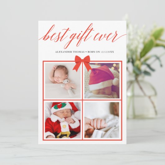 最高の贈り物 これまでのたくさんの写真を飾るホリデーカード シーズンカード (スタンド正面)