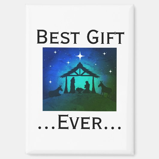 最高の贈り物 イエス・キリストの降誕 エメラルドスター マグネット (正面)