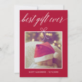 最高の贈り物 ベビー写真 フラット ホリデー カード (正面)