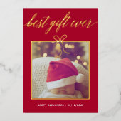 最高の贈り物 誕生写真 箔シーズンカード (正面)