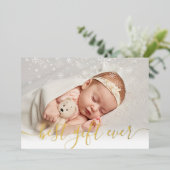 最高の贈り物Ever Birth Announcement Photo Foil Card 箔シーズンカード (立ち正面)
