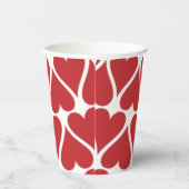 最高の赤いハートシームレス装飾デザイン 紙コップ (右)