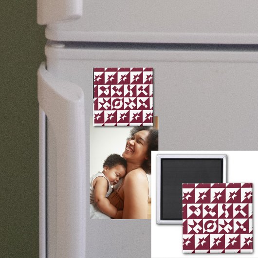 最高の赤と白星の母の模様 マグネット