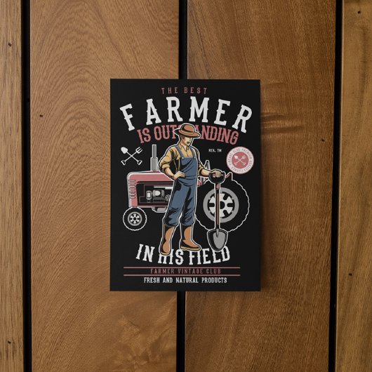 最高の農家ヴィンテージマンケーブハガキ ポストカード