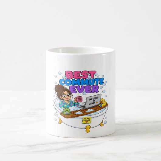 最高の通勤 楽しい在宅ワークデザイン コーヒーマグカップ (中央)