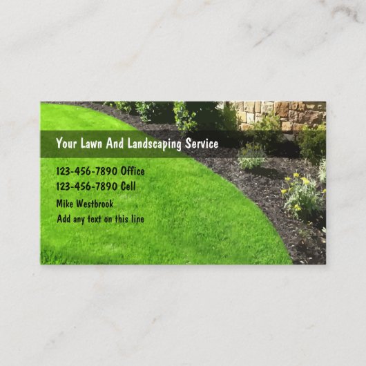 最高の造園及び芝刈り 名刺 (正面)