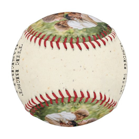 最高の野球パパが自分の写真野球を作成 野球ボール (裏面)