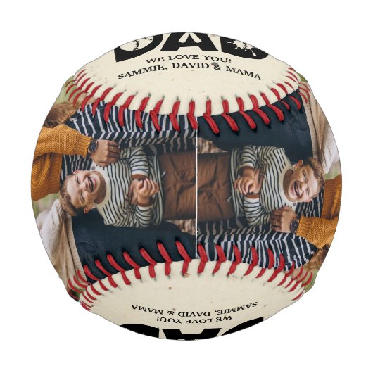 最高の野球パパが自分の写真野球を作成 野球ボール (正面)