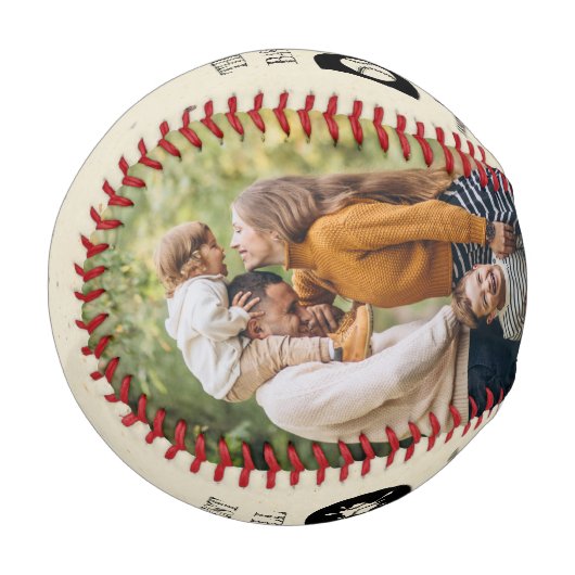 最高の野球パパが自分の写真野球を作成 野球ボール (正面左)