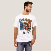 最高の釣りパパ ヴィンテージ風刻印Tシャツデザイン1 Tシャツ (正面フル)