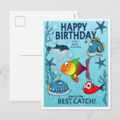 最高の釣果 誕生日 シーズンポストカード (正面/裏面)