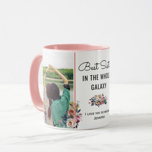 最高の銀河系の姉妹シス誕生日ギフト写真 マグカップ (正面左)