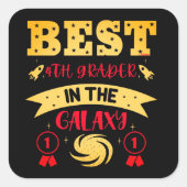 最高の銀河系第4年生おもしろい スクエアシール (正面)