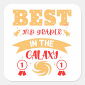 最高の銀河系2年生おもしろい スクエアシール (正面)