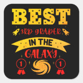 最高の銀河系3年生おもしろい スクエアシール (正面)