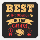 最高の銀河系6年生おもしろい スクエアシール (正面)